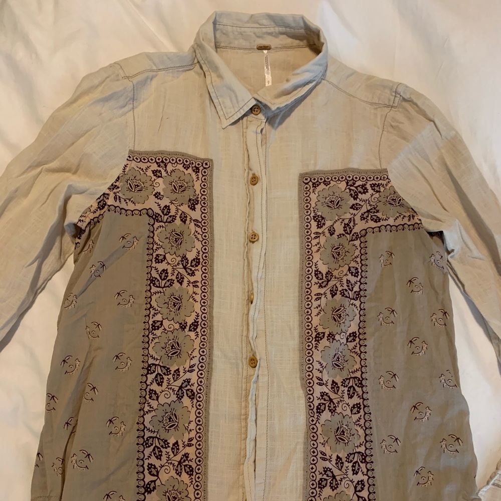 Free People Lightweight Long sleeve Button Down